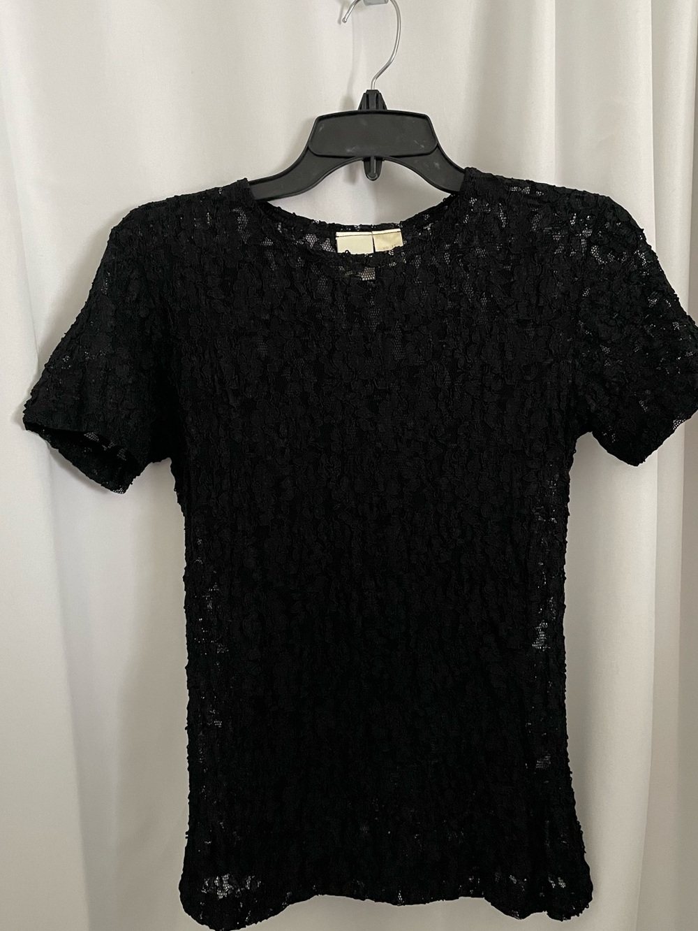 Black Lace Short-Sleeve Women's Top Victoria’s Secret